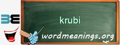 WordMeaning blackboard for krubi